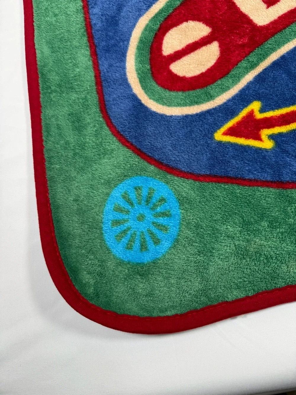 VINTAGE THOMAS THE TRAIN Fleece Throw Blanket 30x43 Blue Green Kids